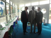 The Kigali Public Library has partnered with One Laptop Per Child / One Laptop Per Child (OLPC) Rwanda. With me here are visionary OLPC leaders Sergio Romero (OLPC Vice President for Africa) and Bakuramutsa Nkubito (OLPC Coordinator for Rwanda).